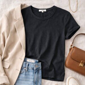 Rag & Bone Classic Washed Black T-Shirt Crewneck Short Sleeve Size M